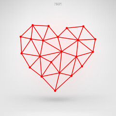 Heart sign and symbol for Valentine's Day. Heart shape for decorative card, website, template design, postcard, advertising, mobile application. Vector.