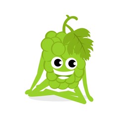 cute and funny grape fruit cartoon