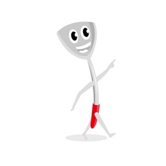 cartoon spatula for frying kitchen utensil icon vector illustration