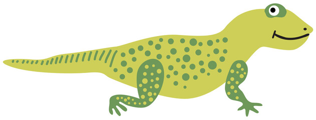 Cute lizard illustration in cartoon style.