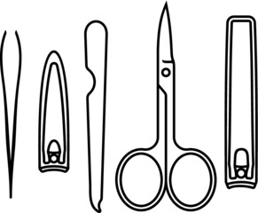 Vector illustration of the manicure and pedicure set