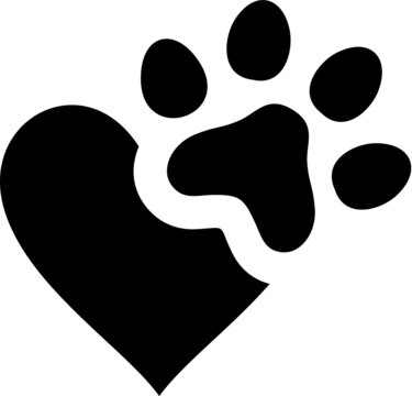 Vector illustration of the heart and paw