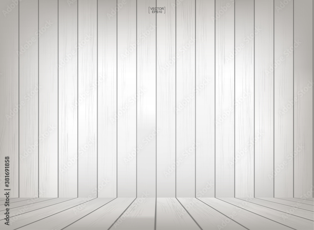 Wall mural wooden room space background with perspective wooden floor. vector.