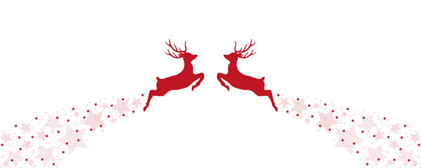 christmas greeting card with two jumping reindeer vector illustration EPS10 © krissikunterbunt