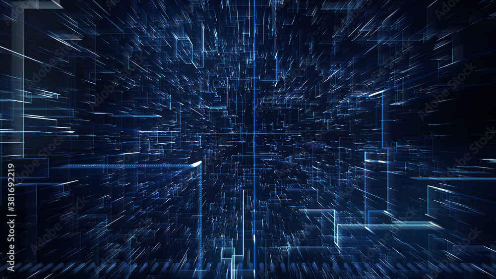 Poster abstract digital data hi tech background zoom in