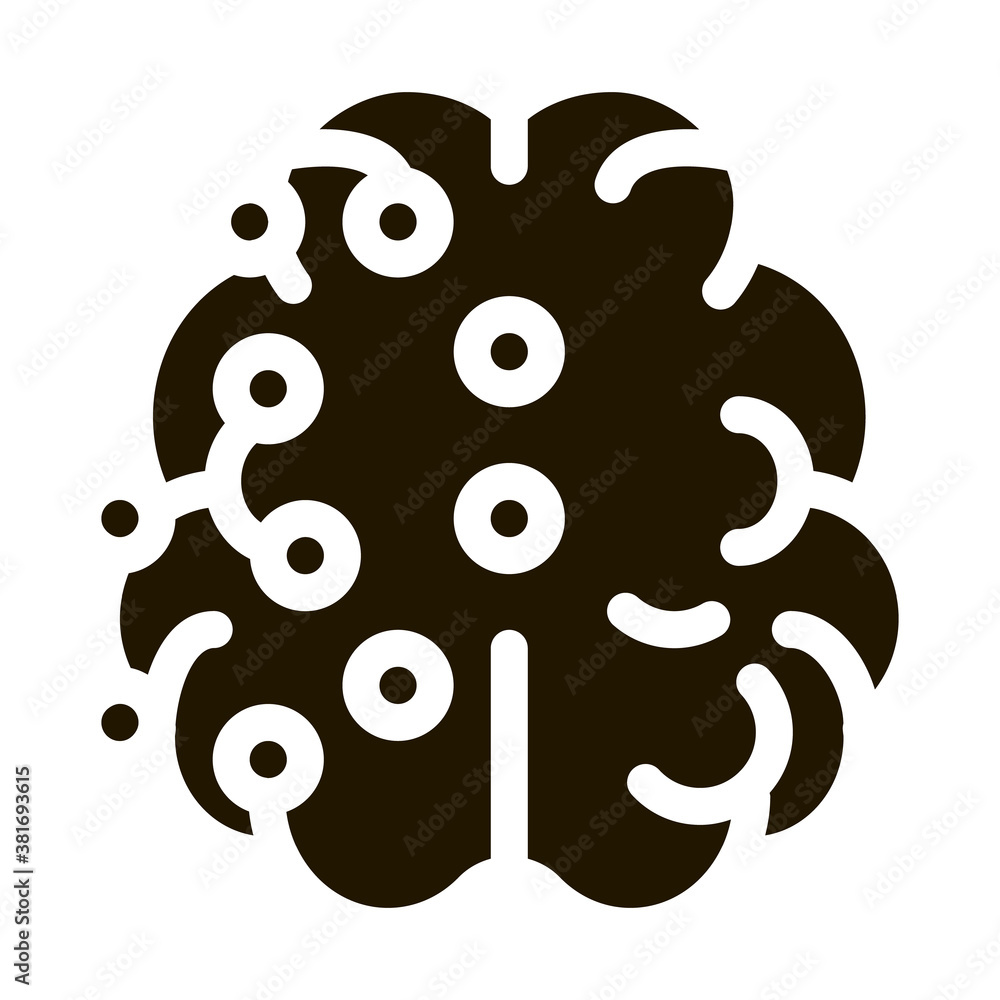 Wall mural Brain Points glyph icon vector. Brain Points Sign. isolated symbol illustration