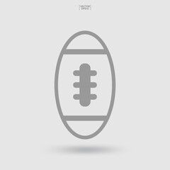 American football ball icon. Sports ball sign and symbol. Vector.
