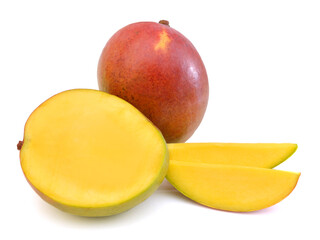 Mango fruit isolated on white background.