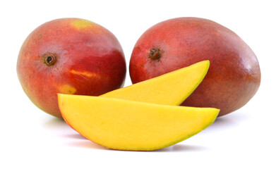 Mango fruit isolated on white background.