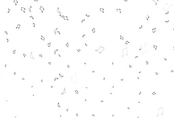 Light Silver, Gray vector pattern with music elements.