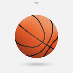 Basketball ball isolated on white background. Vector illustration.