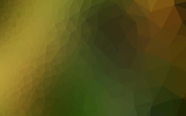 Dark Green, Yellow vector low poly layout. Triangular geometric sample with gradient.  Elegant pattern for a brand book.