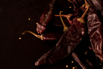 Mexican Guajillo chile Macro close up