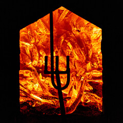 dynamic flames in a charcoal kiln 