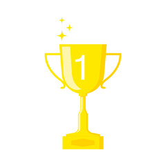 Trophy cup vector flat icon isolated on the white background