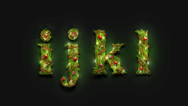 Decorative i j k l lowercase xmas font mockup darkness