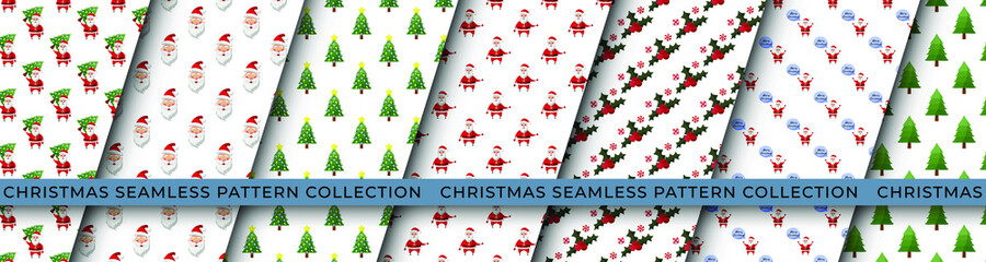 Obraz premium Set of Christmas seamless patterns