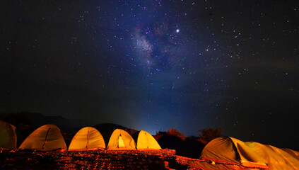 Campsite in picturesque Bhandardara in Maharashtra