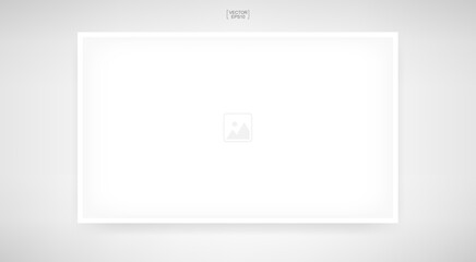 Wooden photo frame or picture frame for interior design and decoration. Vector.