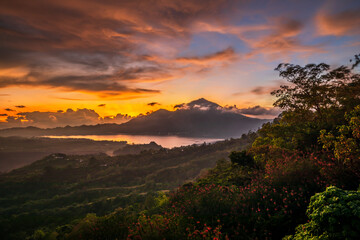 sunset in the mountains