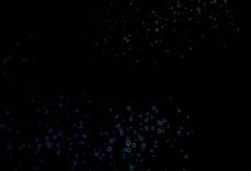Dark Blue, Green vector layout with bright stars.
