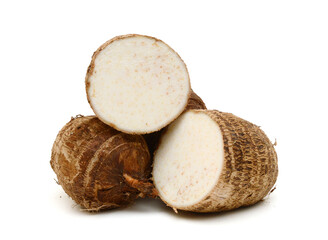 Closeup of taro on white background 