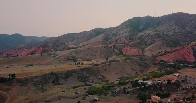 Aerial view of Red Rocks in Colorado