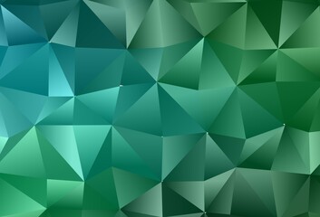 Obraz premium Dark Blue, Green vector polygon abstract backdrop.