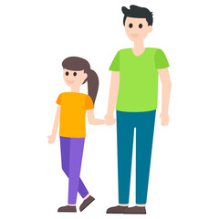 Fatherhood Flat Character 