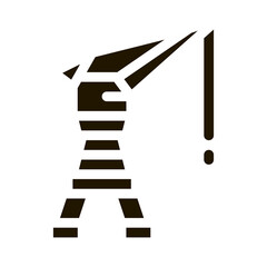 Seaport Crane glyph icon vector. Seaport Crane Sign. isolated symbol illustration