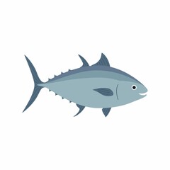 Tuna fish. Vector illustration isolated on white background.