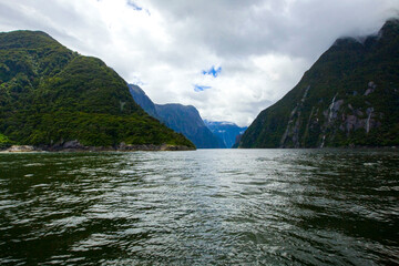 Milford Sound fiord in the south west of New Zealand's South Island within Fiordland National Park