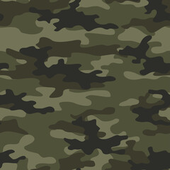 Fototapeta premium Military camouflage vector background khaki pattern seamless on textiles. Army background.