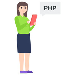 Female Programmer Vector 