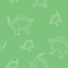 Wrapping paper - Seamless pattern of animals Jurassic period, dinosaurs for vector graphic design