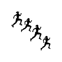 People running icon (vector illustration)