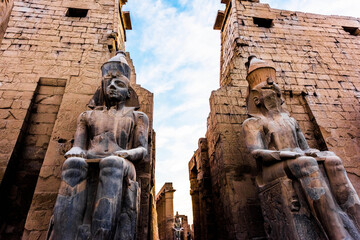 Luxor Temple view of the luxor temple by night in upper egypt
Sculpture in Luxor Temple in Luxor City, Egypt