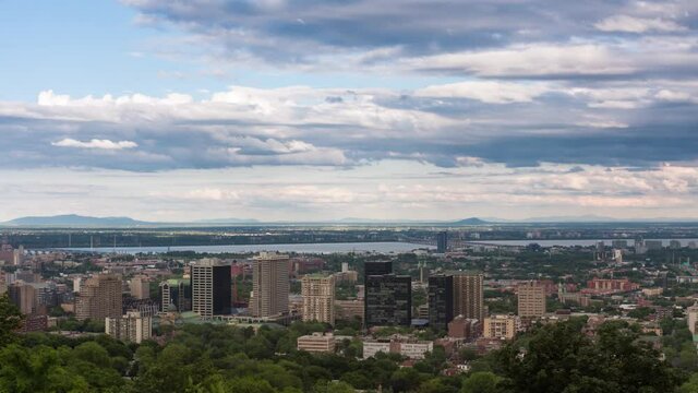 Time Lapse of the sun breaking through the clouds over Westmount in Greater Montreal. July 2013.