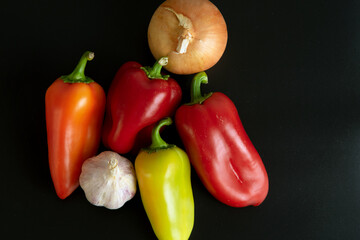 fresh vegetables on a black background