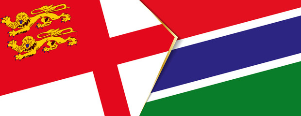 Sark and Gambia flags, two vector flags.