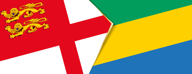 Sark and Gabon flags, two vector flags.