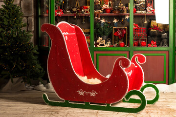 Christmas and New Year decorated room. Winter holiday concept. 