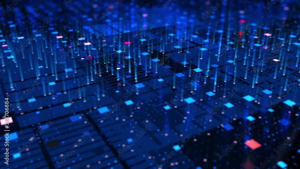 Wall mural artificial intelligence quantum computer technology concept