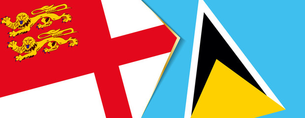 Sark and Saint Lucia flags, two vector flags.