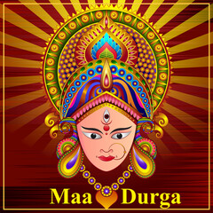 vector illustration of Happy Durga Puja festival background for India holiday Dussehra