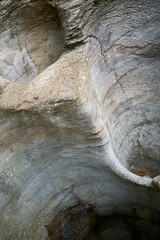 Obraz premium Cavaglia, Switzerland - July 22, 2020 : View of Giants pots in Cavaglia Glacier garden