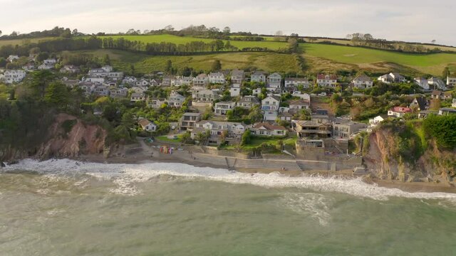 The Coastal Town of Looe in Cornwall UK Seen From The Air