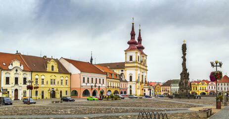 Obraz premium Main square in Kadan, Czech republic