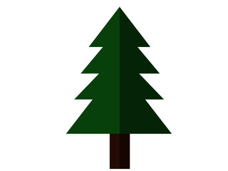 Minimalist pine or christmas tree on a white background
