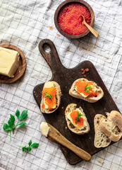 Home marinated red caviar 
